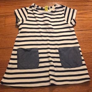 Zara Baby Girl Striped Dress with Chambray Pockets